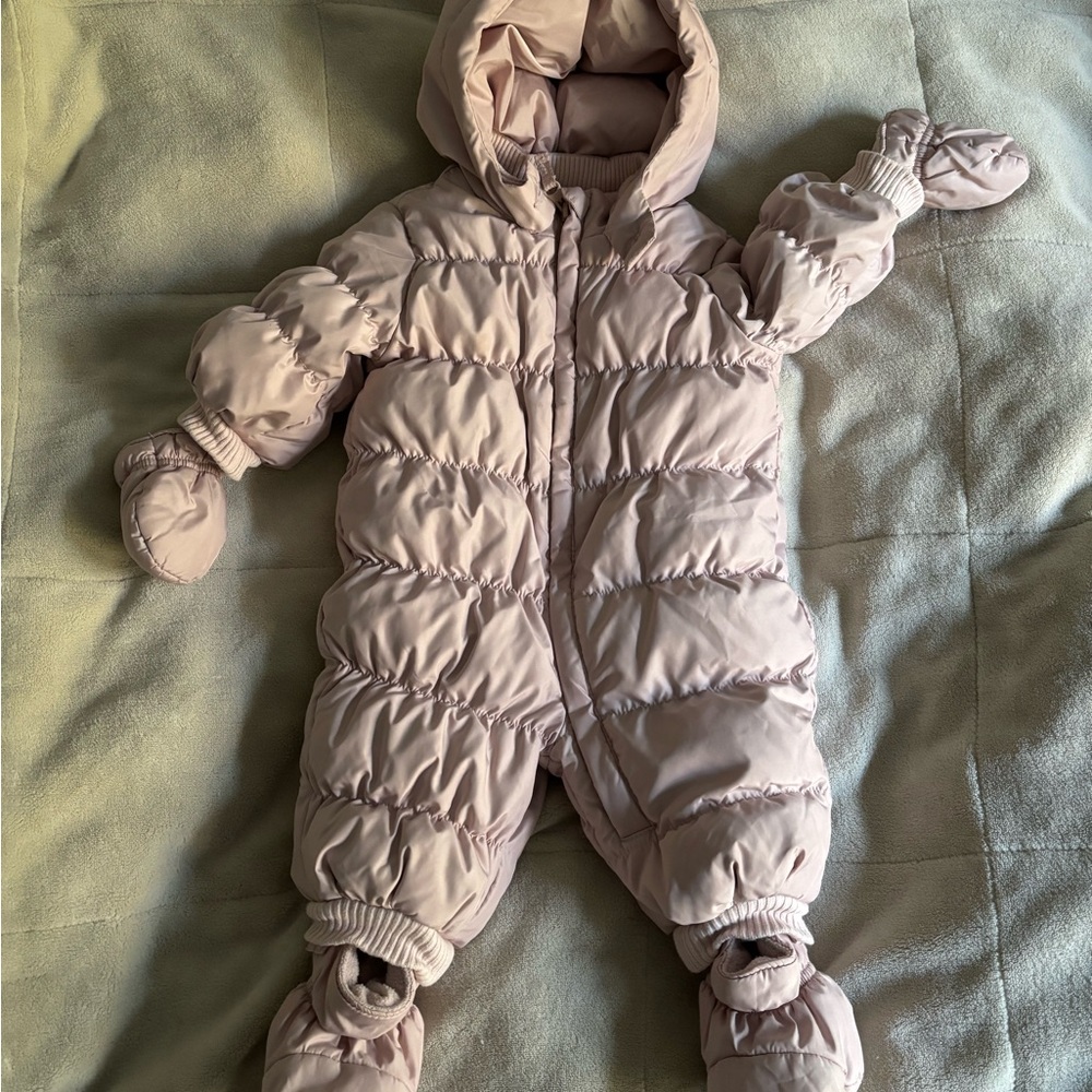 BabyGap Down Snowsuit 0-6 Mo with Booties & Mittens
